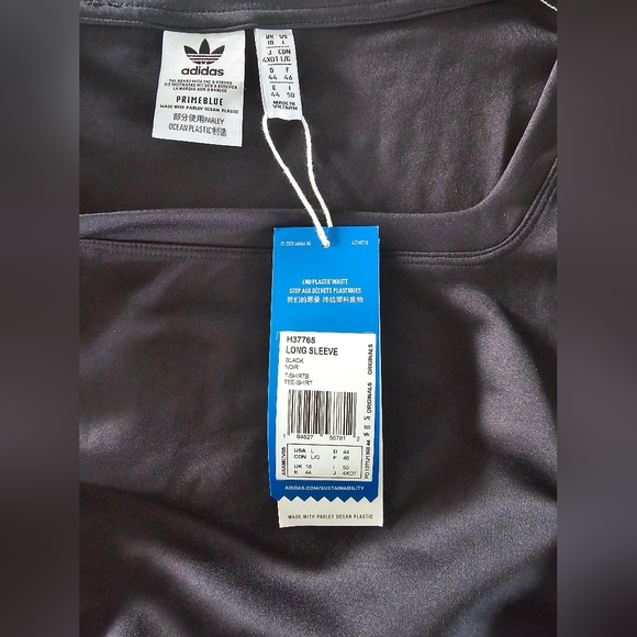 Adidas Originals Women's 3-Stripe Crop Long Sleeve Shirt, NWT, Quality Stitching - Picture 9 of 10
